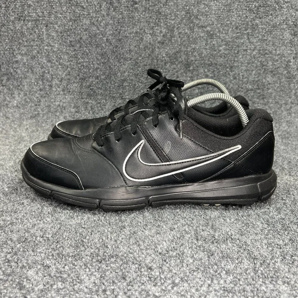 Nike Durasport 4 Golf Shoes Men's Size 11.5‎ Black Leather Athletic Sneakers